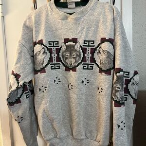 Vintage All Over Wolf Print (front and back)